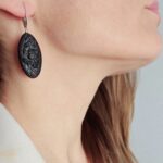 Carved Cherry Amber Earrings "Venice" - Image 2