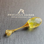 Luxurious Faceted Amber Gold Pendant - Image 5