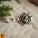 Dainty Green Amber Drop Pendant - Image 4