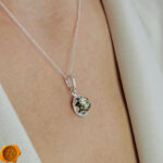 Dainty Green Amber Drop Pendant - Image 2