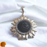 Amber Sunflower Silver Pendant - Image 4