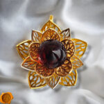 Amber Lily Gold Pendant - Image 4