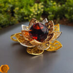 Amber Lily Gold Pendant