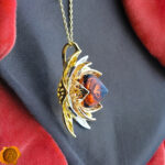 Amber Lily Gold Pendant - Image 6