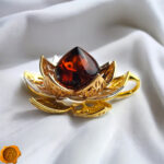 Amber Lily Gold Pendant - Image 5
