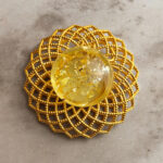 Abstract Lemon Amber Gold Pendant - Image 3