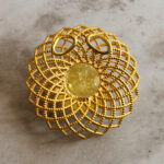 Abstract Lemon Amber Gold Pendant - Image 4