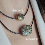 Marble Amber Amulet Leather Necklace - Image 4