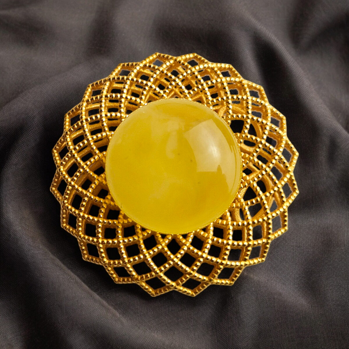 Abstract Butterscotch Amber Gold Pendant - Image 3