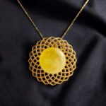 Abstract Butterscotch Amber Gold Pendant