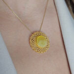 Abstract Butterscotch Amber Gold Pendant - Image 2