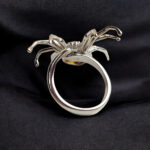 Adjustable Carved Amber Spider Ring - Image 5
