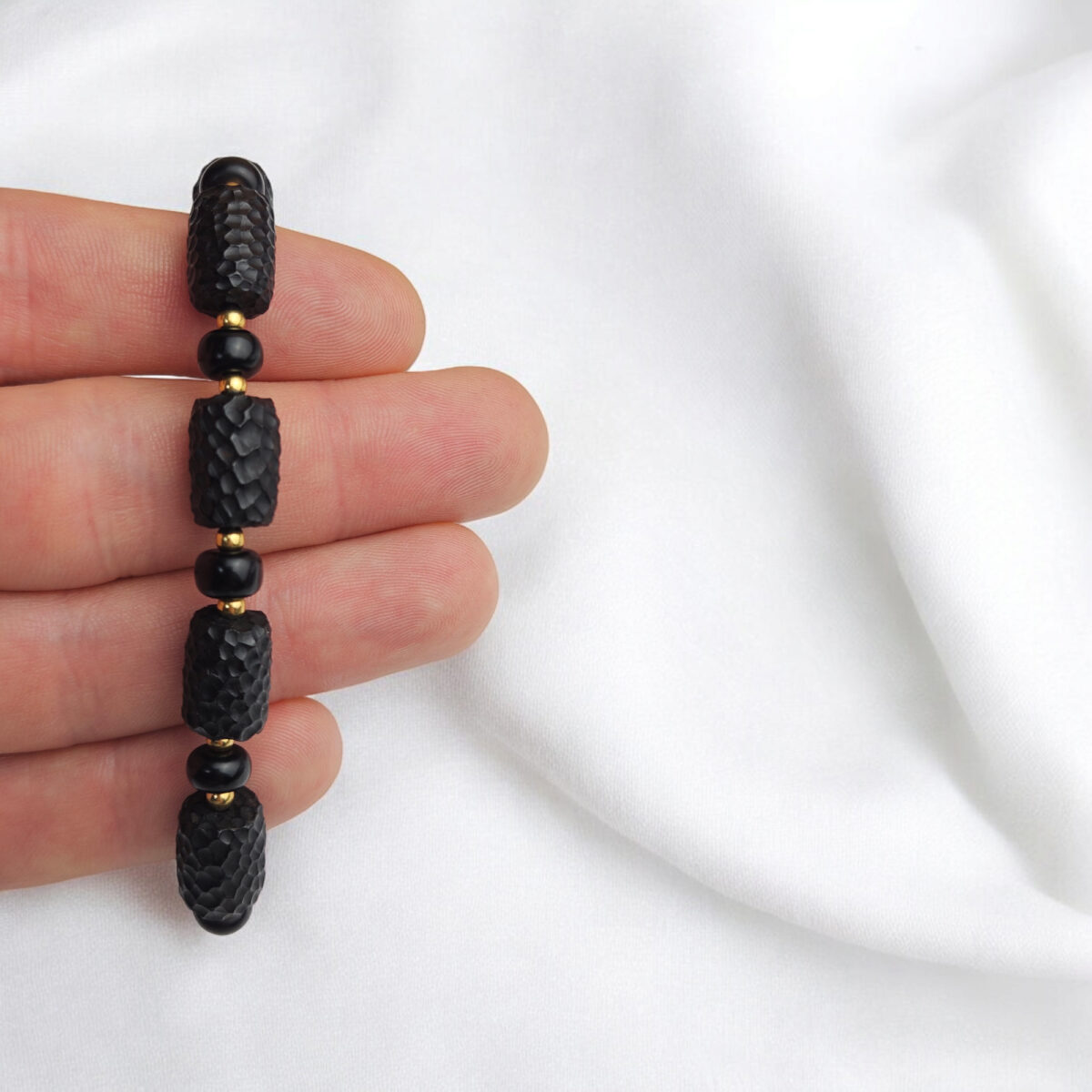 Adjustable Black Amber Celestial Bracelet - Image 4