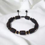 Adjustable Black Amber Celestial Bracelet