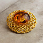 Abstract Honey Amber Gold Pendant - Image 4