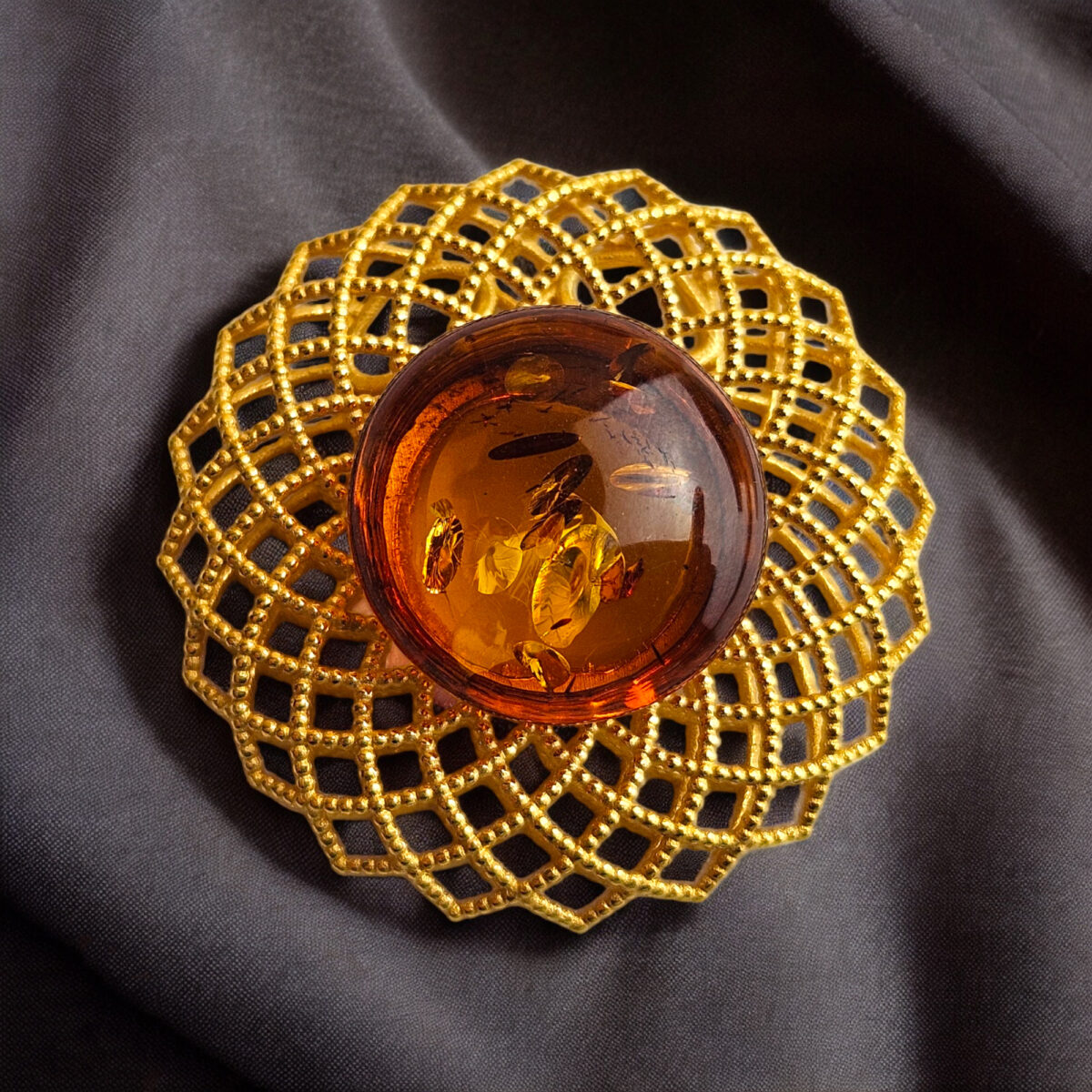 Abstract Honey Amber Gold Pendant - Image 3