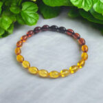 Adjustable-Elastic-Natural-Baltic-Amber-Dainty-Tiny-Beads-Small-Gemstone-Multicolour-Bracelet