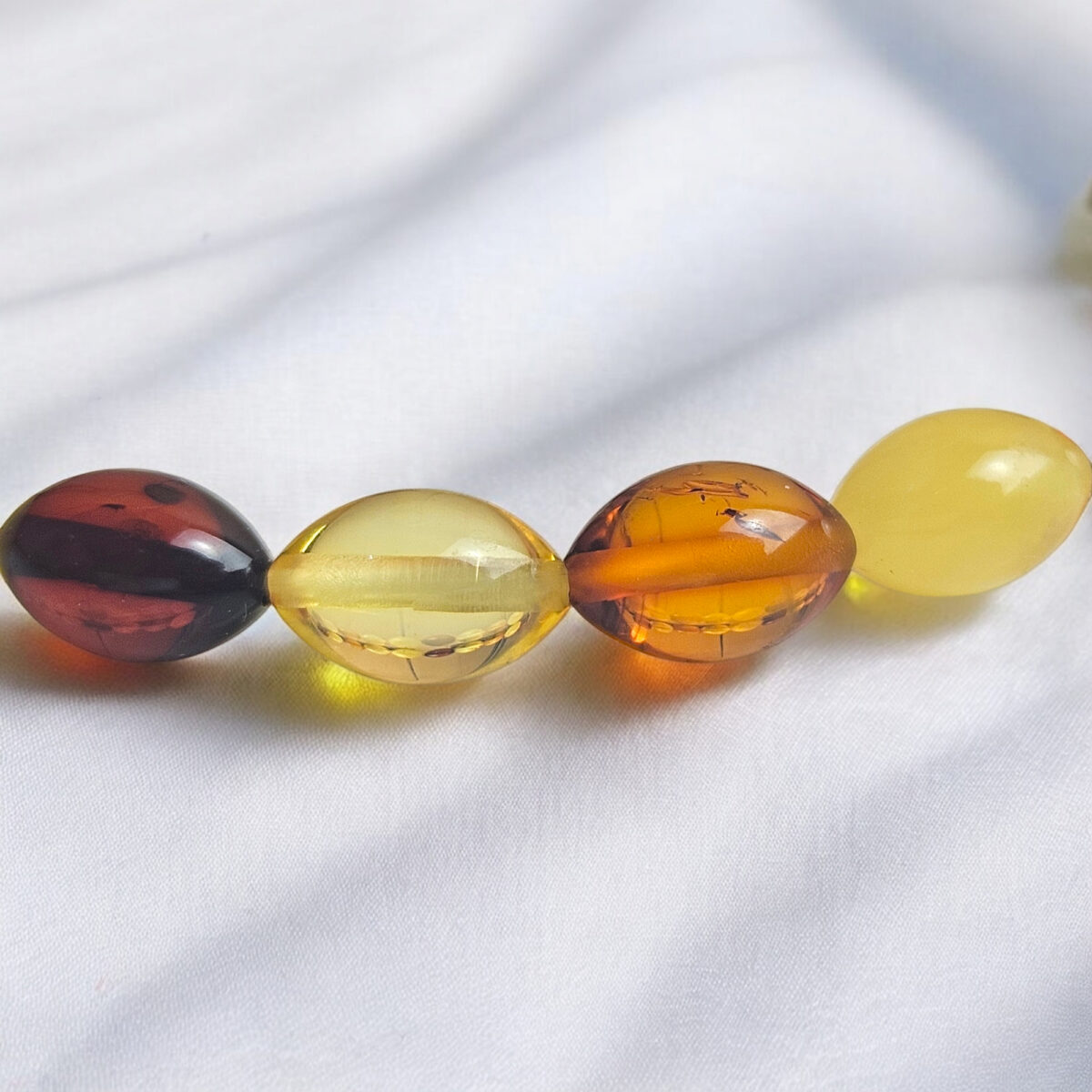 Multicolour Dainty Amber Olive Bracelet - Image 3