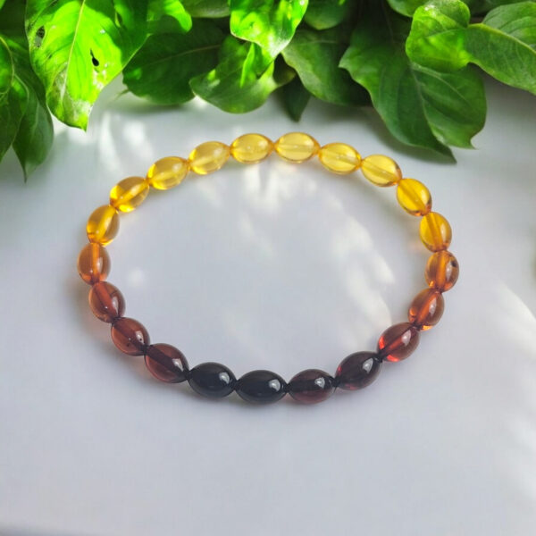 Adjustable-Elastic-Natural-Baltic-Amber-Dainty-Tiny-Beads-Small-Gemstone-Multicolour-Bracelet