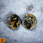 Clip On Marble Amber Silver Earrings - Image 3
