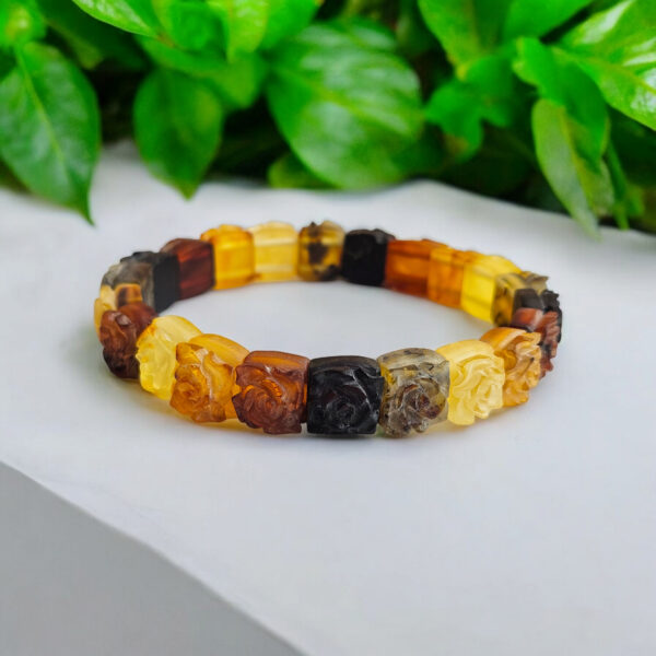 Elastic-Rose-Flower-Bangle-Bracelet-Gemstone-Multicolour-Baltic-Amber-Romantic-Gift-for-Women-Girlfriend-Wife