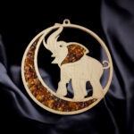 Elephant-Baltic-Amber-Gemstone-Crystal-Christmas-Tree-Decor-Wooden-Ornament-Magnetic-Charm-Dream-Catcher-UK-Ireland