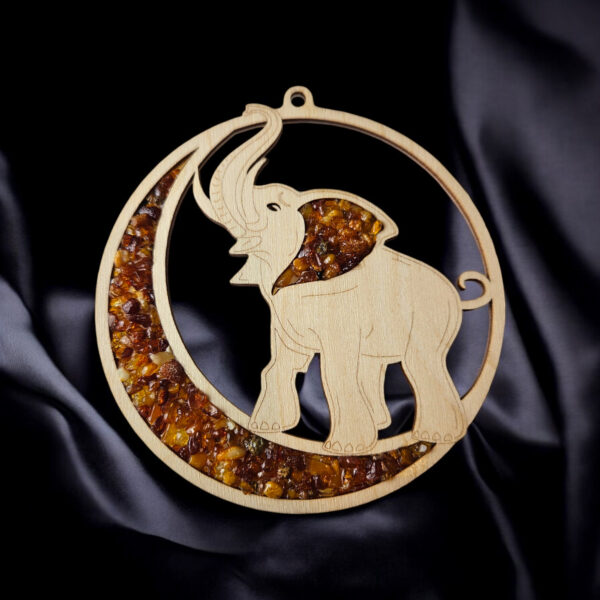 Elephant-Baltic-Amber-Gemstone-Crystal-Christmas-Tree-Decor-Wooden-Ornament-Magnetic-Charm-Dream-Catcher-UK-Ireland