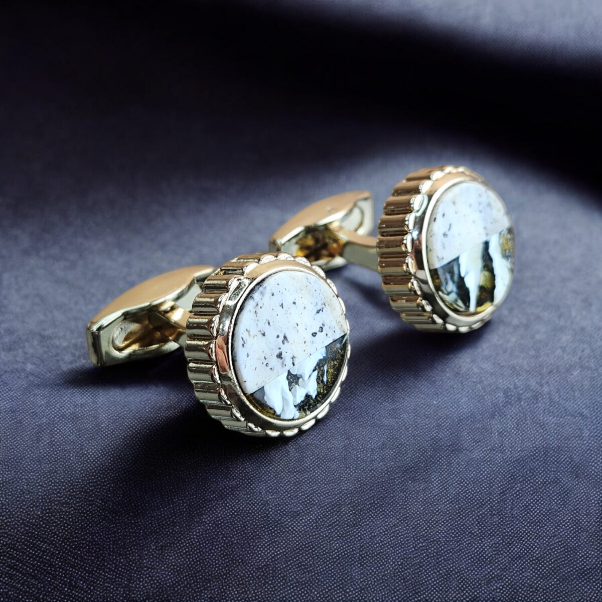 Rare Marble Amber Cufflinks - Image 1
