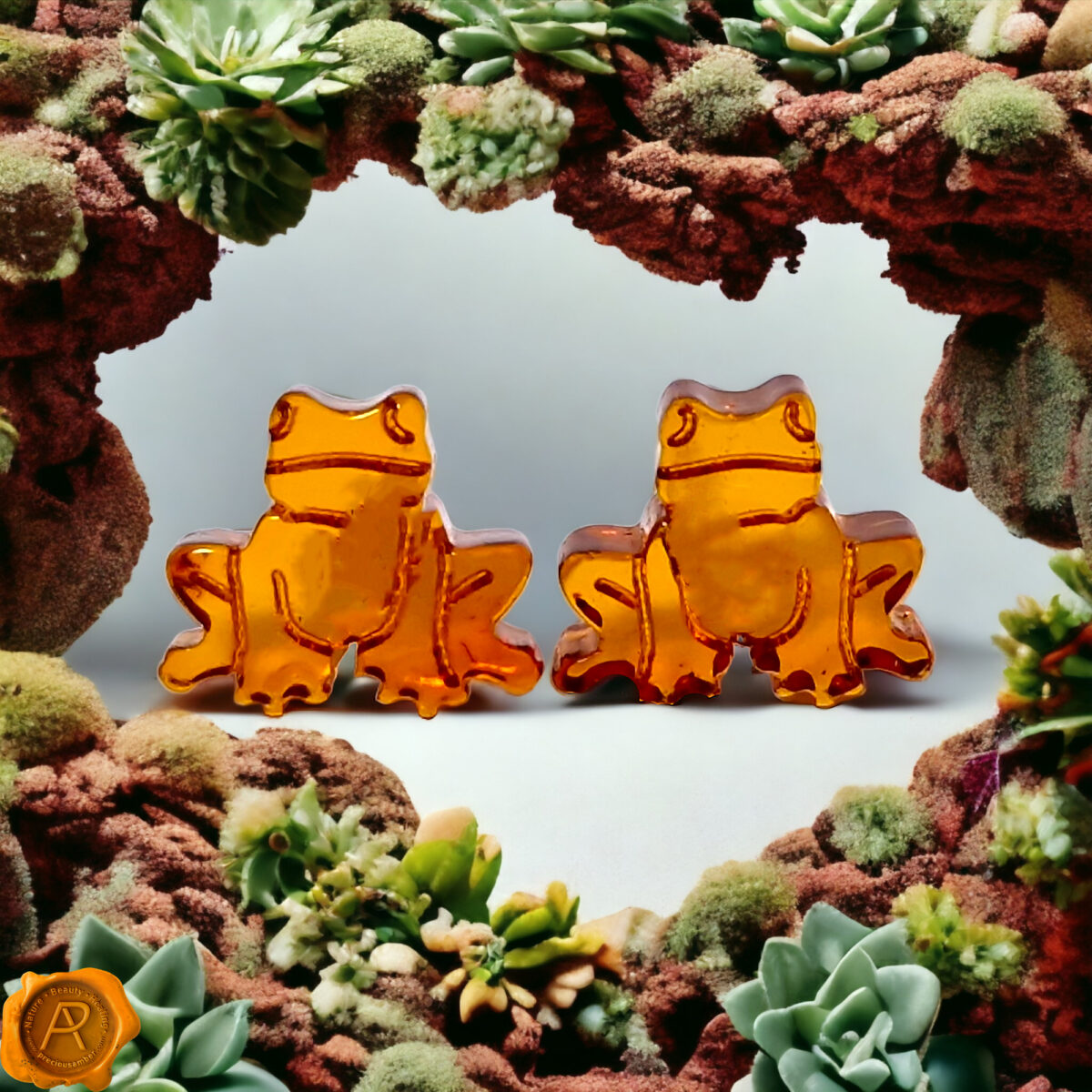 Gemstone Baltic Amber Frog Stud Earrings Art Honey Amber Silver Frog Earrings Frog Jewelry Studs Frog Charms Frog Lover Gifts