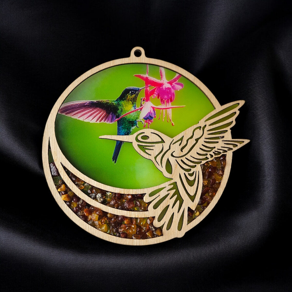 Christmas Tree Decor Ornament Hummingbird Baltic Amber Suncatcher Window Bird Lover Gift Charm Crystal Dreamcatcher Amber Art Wood Gemstone