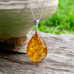 Classic Large Honey Amber Teardrop Pendant
