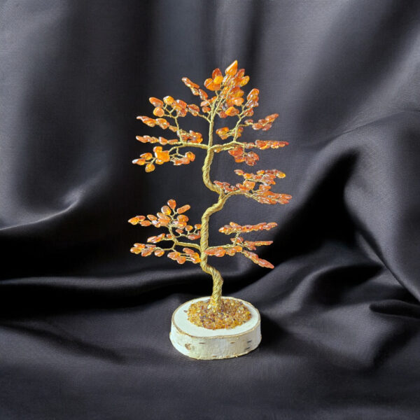 Large Baltic Amber Oak Tree of Life Luck Happiness Handmade Amber Bonsai Tree Gift, Gemstone Chakra Tree Amber Bonsai Money Trees Gifts