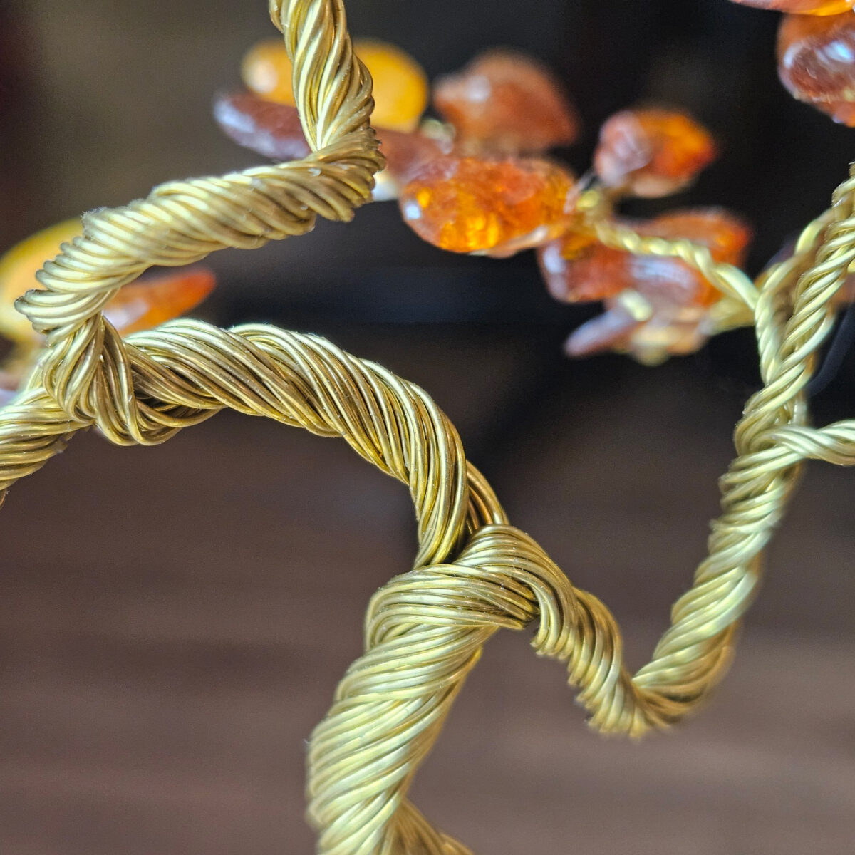 Handmade Bonsai Amber Tree | 81 Leaves - Image 4