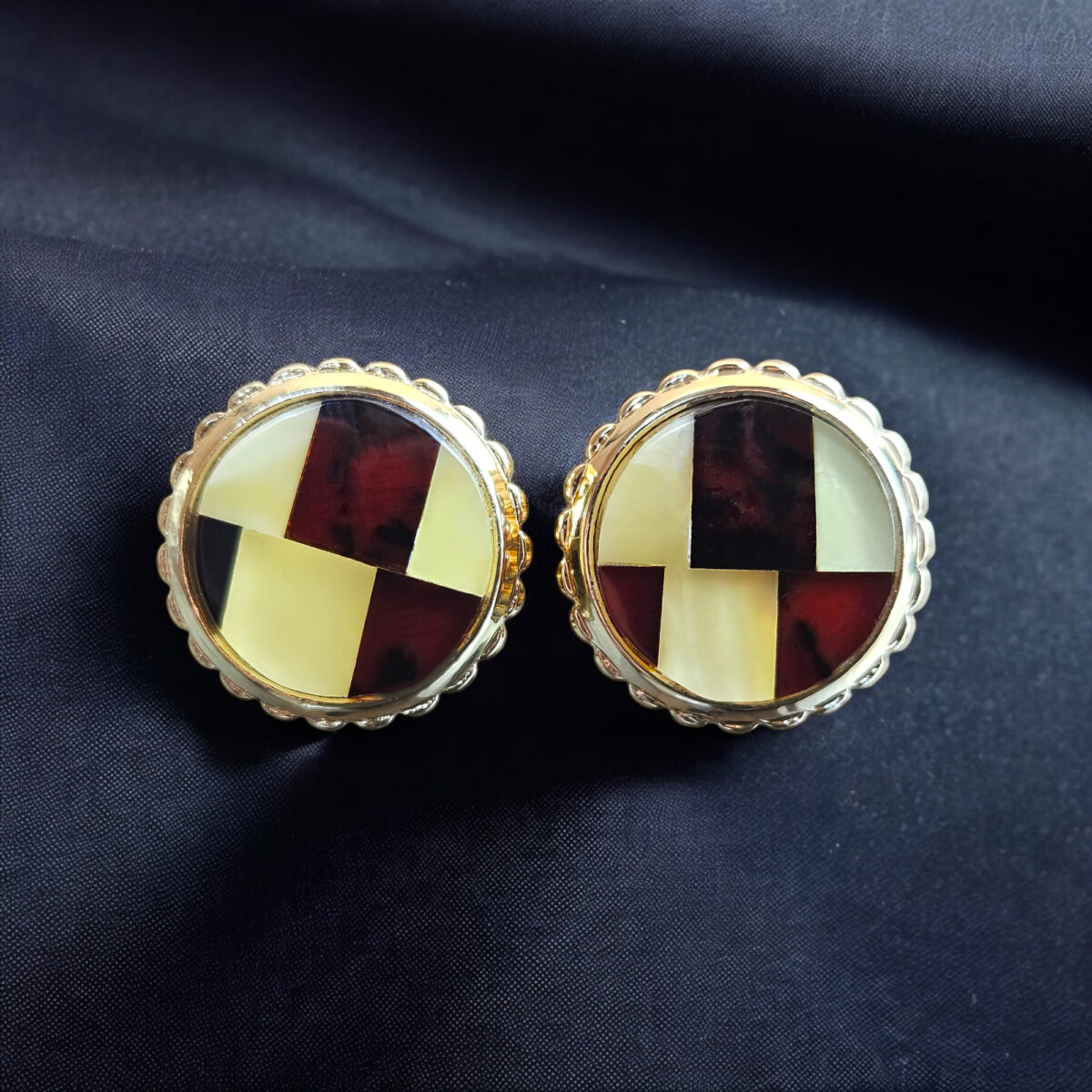 Round Gemstone Cufflinks Yellow Baltic Amber Butterscotch Gold Gift for Men Boyfriend Women | Unisex Executive Gifts for Groom Father Dad