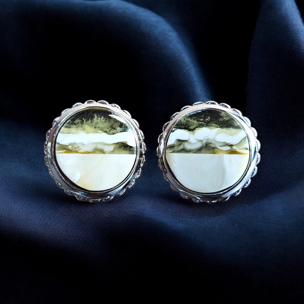 Rare Marble Amber Cufflinks - Image 1