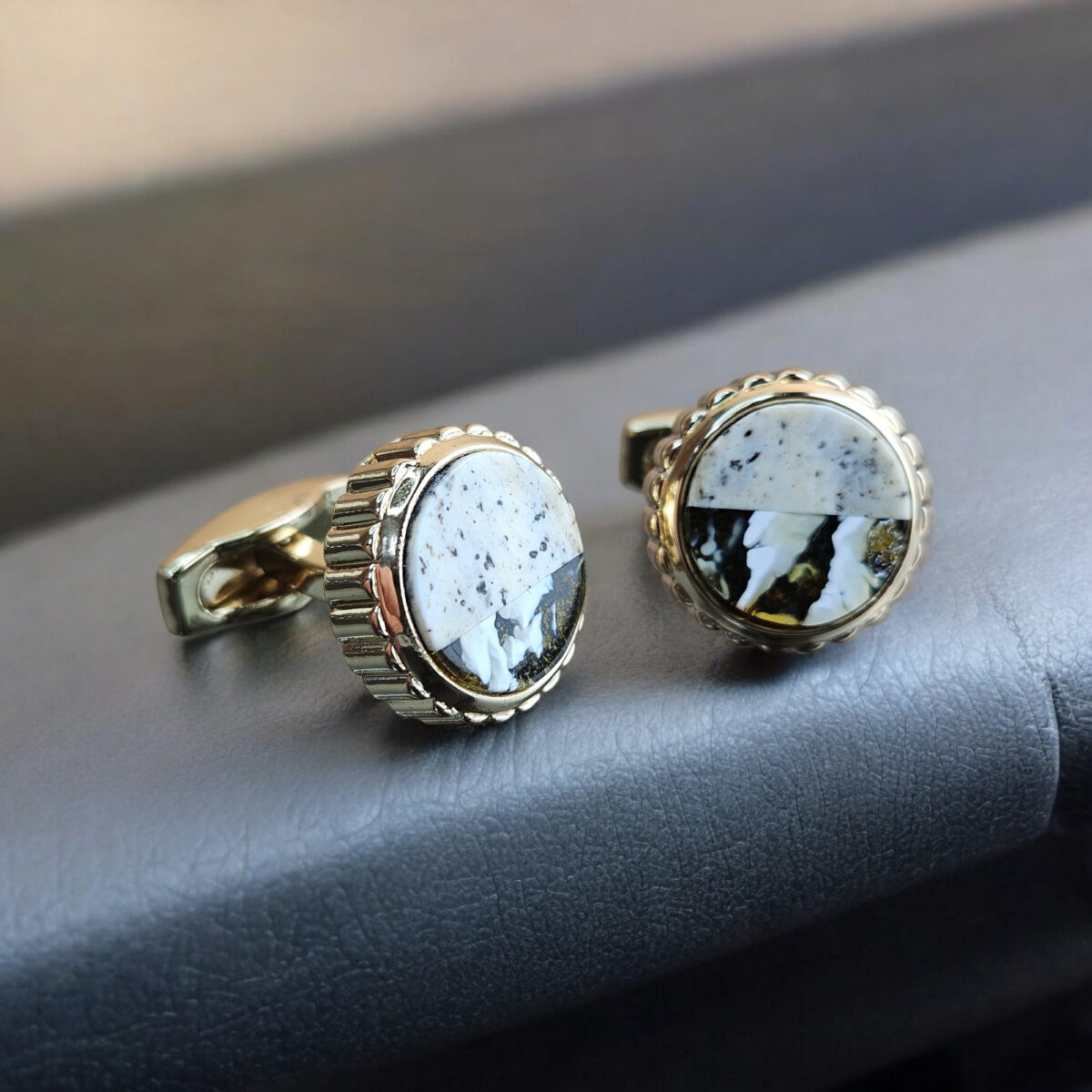 Rare Marble Amber Cufflinks - Image 2