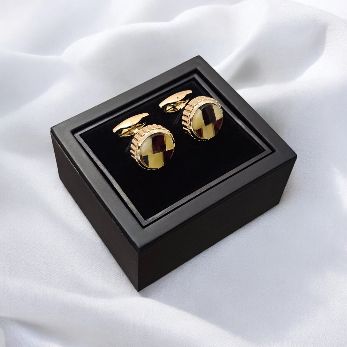 Mosaic Amber Cufflinks - Image 3
