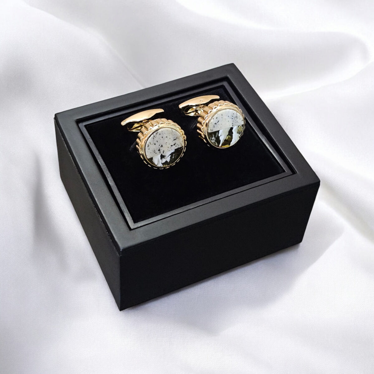 Rare Marble Amber Cufflinks - Image 3