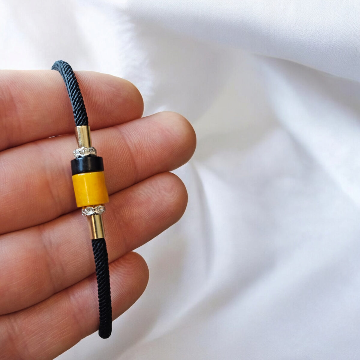 Adjustable Amber Tie Bracelet - Image 2