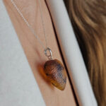 Large Natural Baltic Amber Heart Pendant Charm Drop Gemstone Chunky Teardrop Necklace, Love Heart Gift Women Girlfriend Wife Jewelry