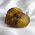 Large Natural Baltic Amber Heart Pendant Charm Drop Gemstone Chunky Teardrop Necklace, Love Heart Gift Women Girlfriend Wife Jewelry