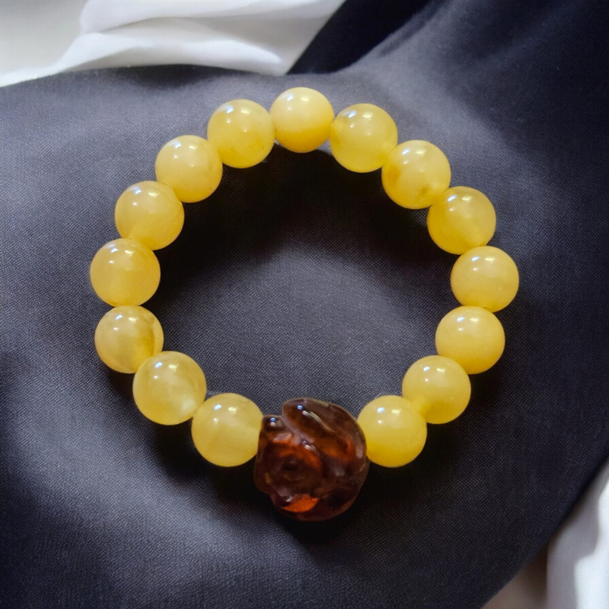 Elastic Amber Rose Ring - Image 3