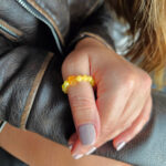 Elastic Amber Rose Ring - Image 2