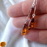 Honey Amber Swing Earrings - Image 3