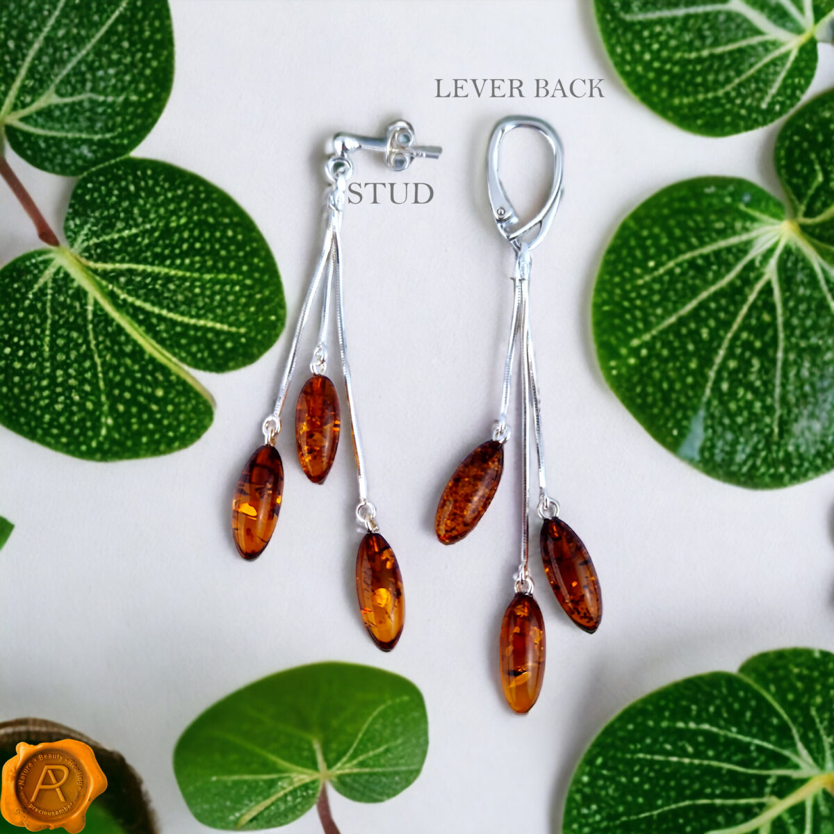 Dainty Gemstone Swing Earrings Drop Honey Baltic Amber Small Tear Drop Gift Women Crystal Silver Dangle Drop Earrings Large Long Earrings