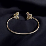 Carved Amber Butterfly Cuff Bracelet - Image 4