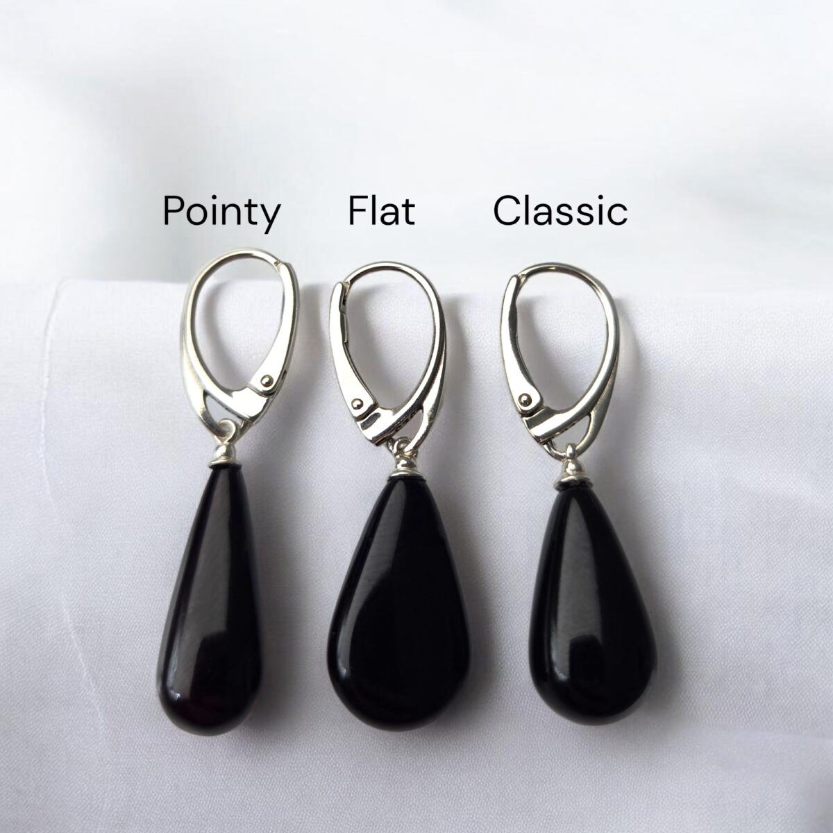 Natural Black Cherry Baltic Amber Drop Teardrop Dangle Earrings Sterling Silver, Red Gemstone Classic Jewelry Long Elegant Earrings Women