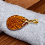 Amber Gold Teardrop Pendant - Image 4