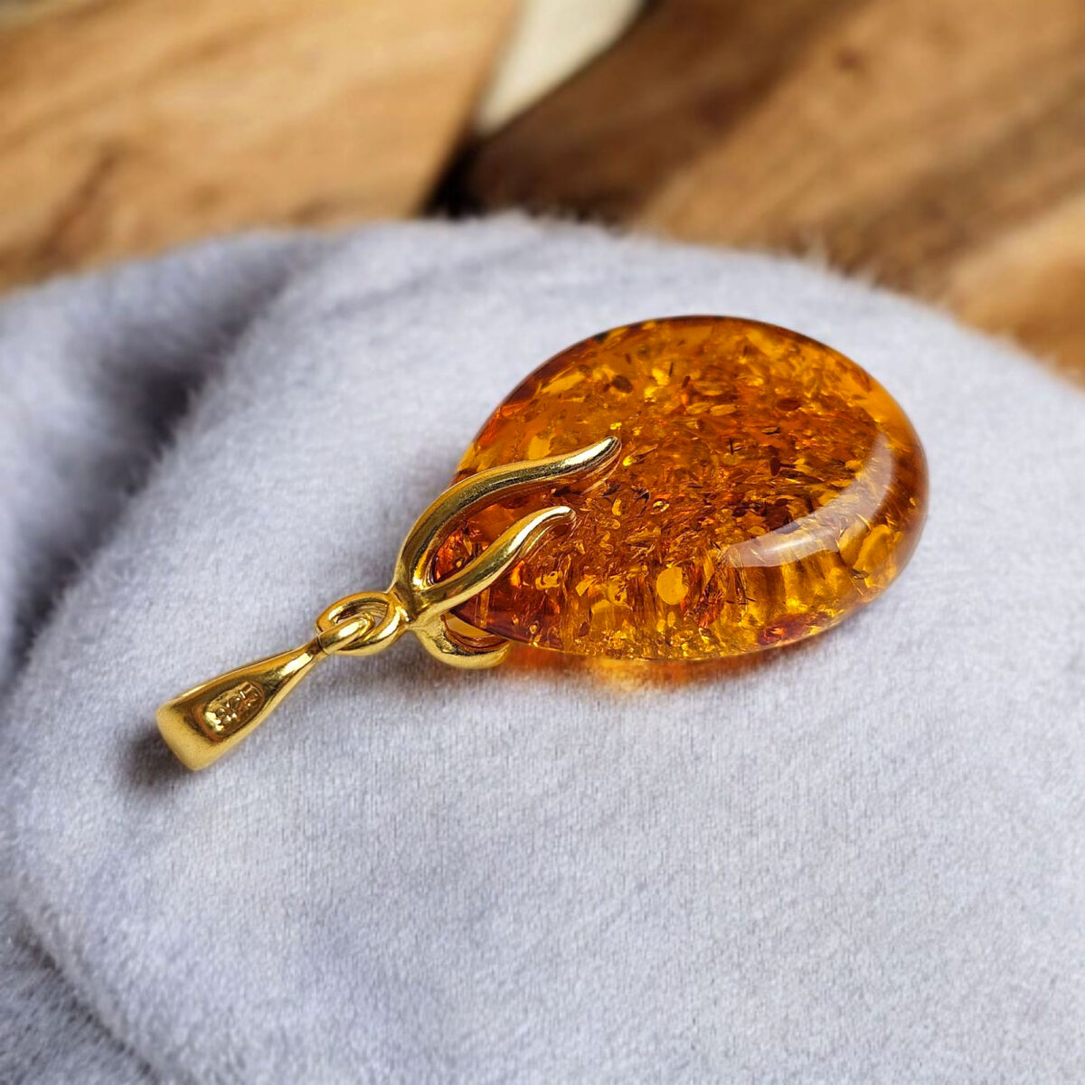 Natural Honey Baltic Amber Teardrop Pendant Gold Silver Necklace Gift Women, Small Dainty Gemstone Gold Jewelry, Tiny Drop Charm