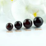 Cherry Amber Dainty Sphere Earrings 10mm - Image 4